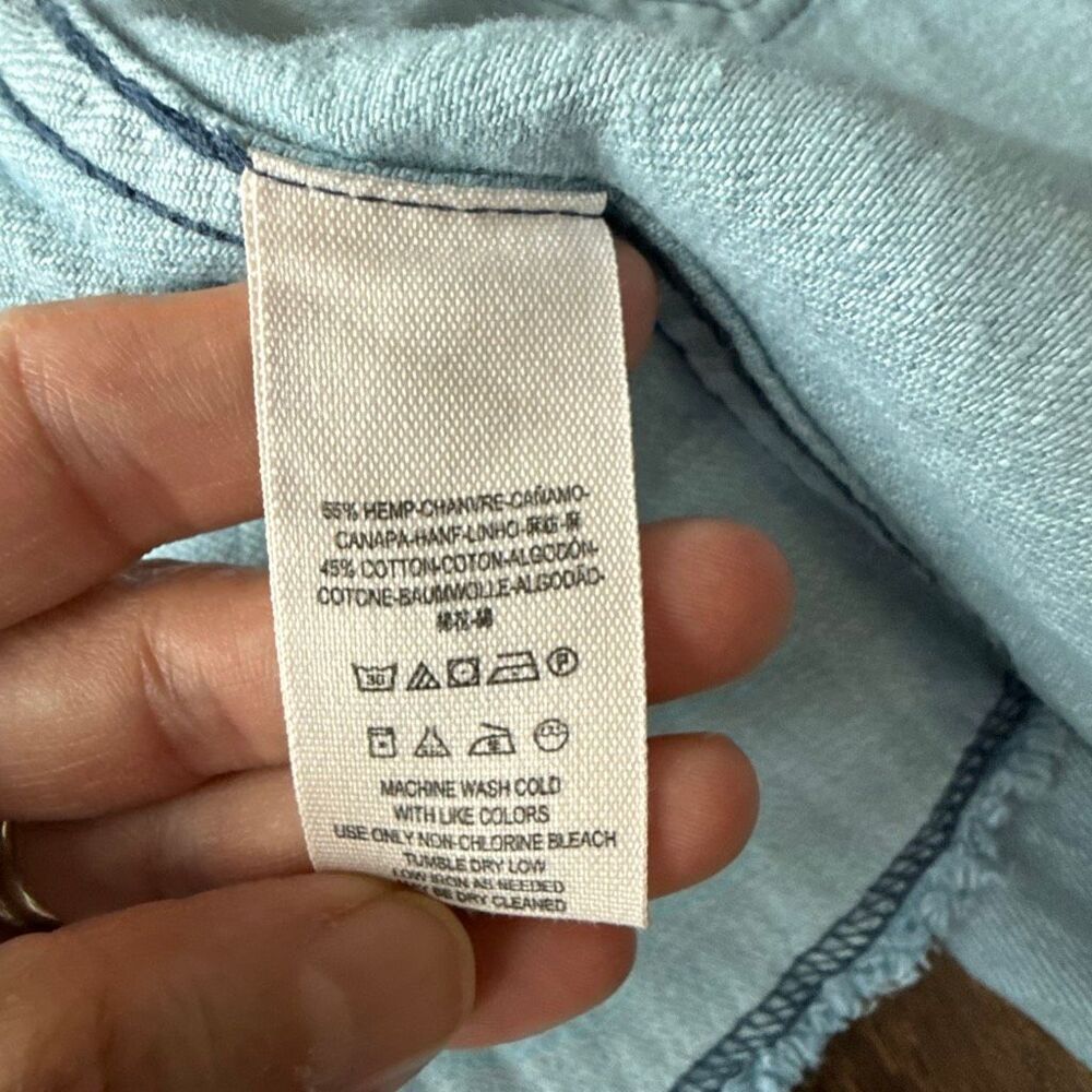 NWT Free People raw hem denim swing jacket womens size XS blue hooded hemp cotto - Picture 10 of 12